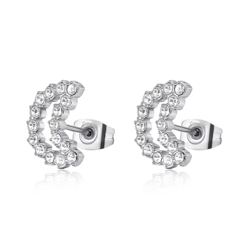 S'Agapõ Okouzlující ocelové náušnice ve tvaru půlměsíce Twinkle SWN27