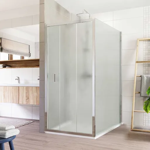 Mereo Sprchový kout, Lima, obdélník, trojdílné, zasunovací, 80x90 cm, chrom ALU, sklo Point CK87692K