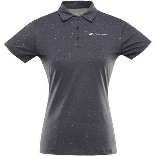 ALPINE PRO COOWELA Dámské triko s límečkem, tmavě šedá, velikost