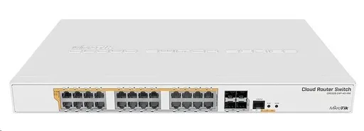 MikroTik Cloud Router Switch CRS328-24P-4S+RM, 800MHz CPU, 512MB RAM, 24xLAN, 4xSFP+ slot, vč. L5