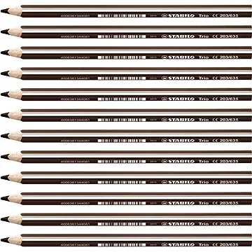 STABILO Trio silná - 12 ks balení - tmavě hnědá (4006381344098)