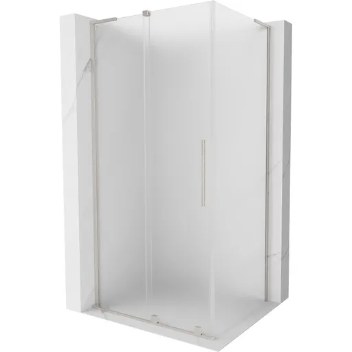 MEXEN/S Velar L sprchový kout, posuvné dveře 100 x 90, dekor, nikl kartáčovaný 871-100-090-33-97