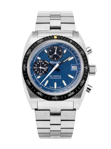 Nivada Grenchen Chronosport Blue Automatic - Chronosport Bracelet