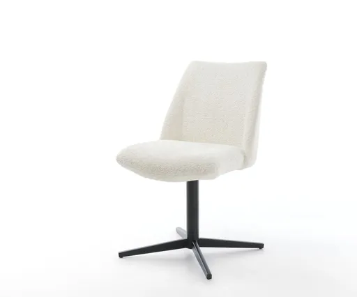 Jídelní židle Elso-Flex bouclé bílá podnož černá otočná o 360°