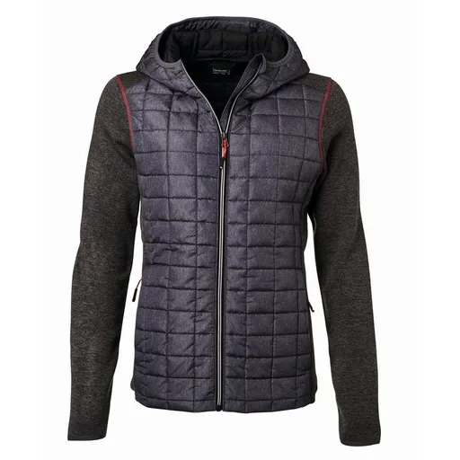 James & Nicholson (Daiber) Dámská hybridní bunda JN771 - Šedý melír / antracitový melír | L