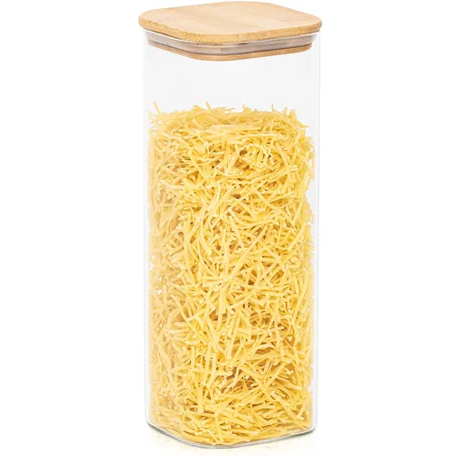 4Home Skleněná dóza na potraviny s víkem Bamboo, 2000 ml