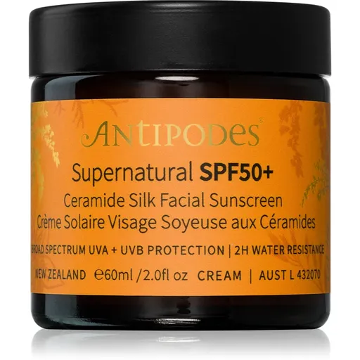 Antipodes Supernatural SPF50+ Ceramide Silk Facial Sunscreen ochranný pleťový krém s ceramidy SPF 50+ 60 ml