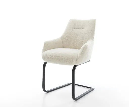 Jídelní židle Alja-Flex s područkami plyšový manšestr béžová