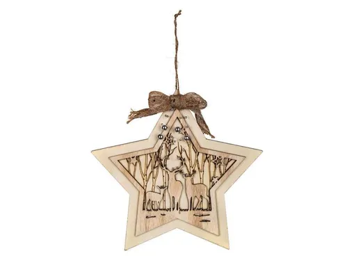 Dekorace vánoční HOME DECOR Hvězda se sobem