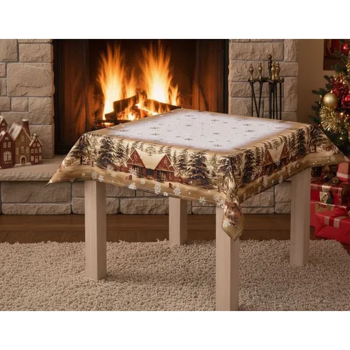 Ubrus vánoční, Chaloupky 40 x 140 cm