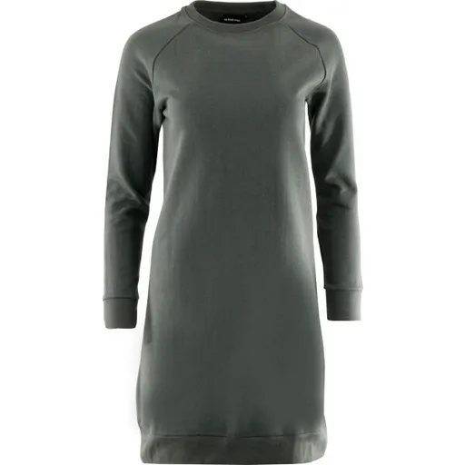 ALPINE PRO OLEGA Dámské šaty s kulatým výstřihem, šedá, velikost