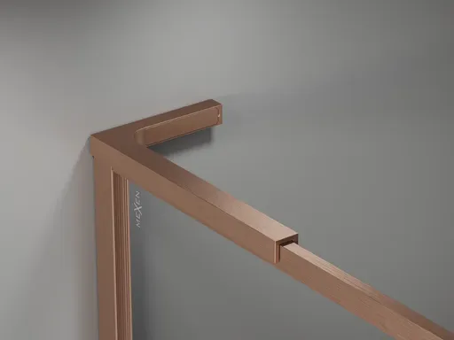 MEXEN Universální vzpěra tvaru L 10mm, 8F mm, 10Fmm  pro sklo L/P, kartáčovaná měď 800-07-65