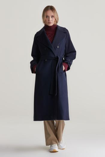 KABÁT GANT WOOL TRENCH COAT EVENING BLUE