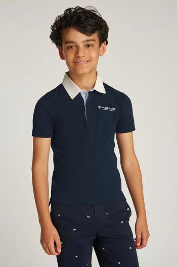 Dětské polo tričko Tommy Hilfiger černá barva, KB0KB09332