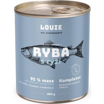 LOUIE RYBÍ S RÝŽÍ 800 G Psí konzerva, modrá, velikost