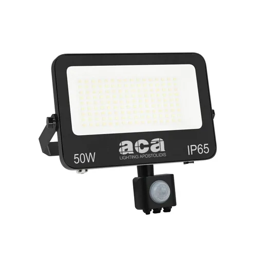 ACA Lighting LED SMD černý reflektor s pohybovým čidlem  50W 3CCT 5000lm 185-260V Ra80 IP66 N50CCTS