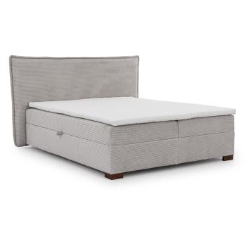 Világosszürke ágyneműtartós boxspring ágy 200x200 cm Lysa – Ropez