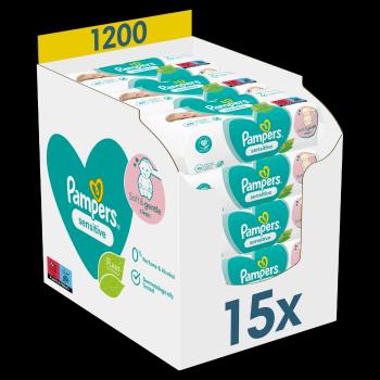 Pampers Sensitive vlhčené ubrousky 15x80 ks