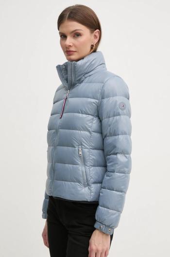 Péřová bunda Tommy Hilfiger dámská, modrá barva, přechodná, WW0WW44980