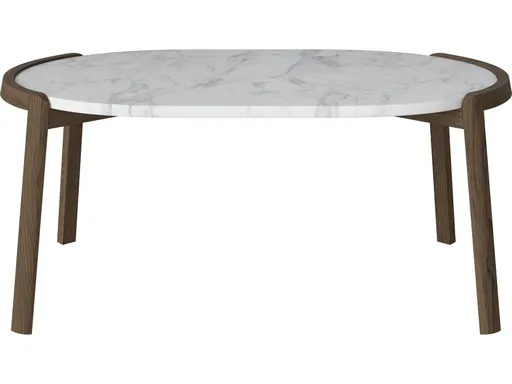 Konferenční stolek Mix 95 x 61 cm, více variant - Bolia Varianta: Grey/white marble | Dark oiled oak, Solid | v. 42 cm