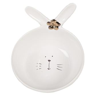 Bílá porcelánová miska s králičími oušky Rabbit - 13*11*8 cm / 200 ml 6CE1675