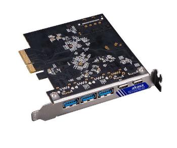 Akasa USB 3.2 Gen 2 2x Type-C 3x Type-A bővítő kártya PCI-E (AK-P...