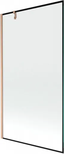 MEXEN/S Next vanová zástěna FIX 100 x 150, černá vzor, měď kartáčovaná 895-100-000-00-70-65