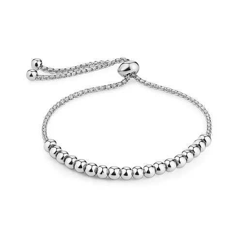 Troli Nastavitelný kuličkový náramek ve stříbrné barvě