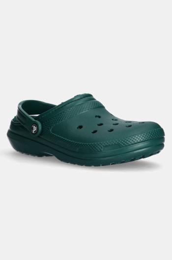 Pantofle Crocs Classic Lined Clog zelená barva, 203591