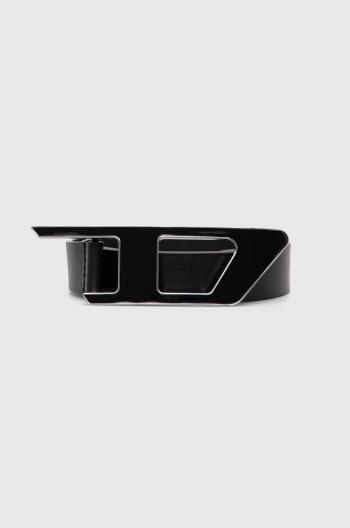 Kožený pásek Diesel D LOGO B-DLOGO II BELT dámský, černá barva, X09917.PR227