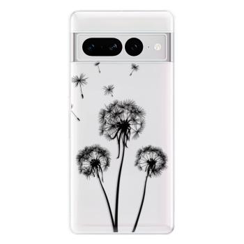 Odolné silikonové pouzdro iSaprio - Three Dandelions - black - Google Pixel 7 Pro 5G