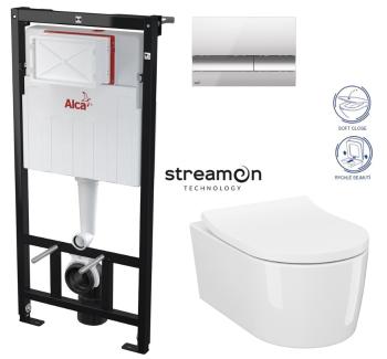 ALCADRAIN Sádromodul předstěnový instalační systém s chromovým tlačítkem M1721 + WC CERSANIT INVERTO + SEDÁTKO DURAPLAST SOFT-CLOSE AM101/1120 M1721 IN1