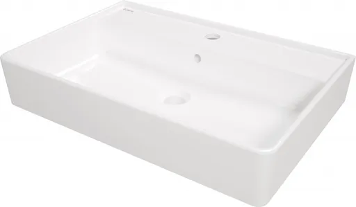 DEANTE Temisto bílá keramická umyvadlo, na desku nebo na zeď 61x41 cm CDT_6U7S