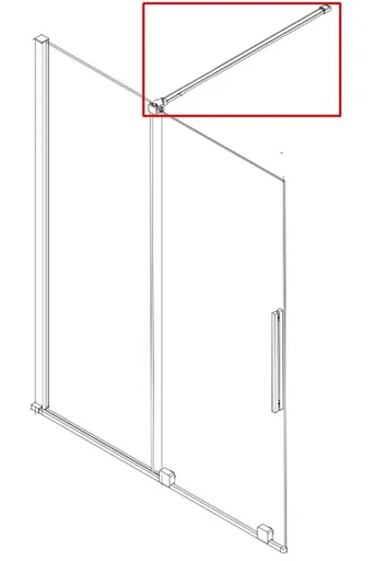 MEXEN Vzpěra pro instalaci posuvných vanových zástěn +140 VELAR, grafit metal 896-01-95