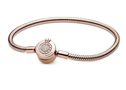 Pandora Luxusní náramek s korunkou Rose 589046C01 19 cm