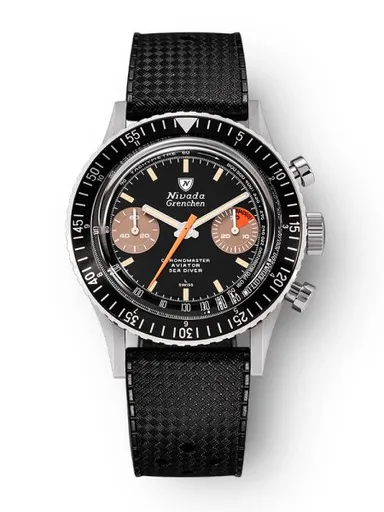 Nivada Grenchen Chronomaster Orange Boy Inter. Bezel - Manual - Rubber tropic