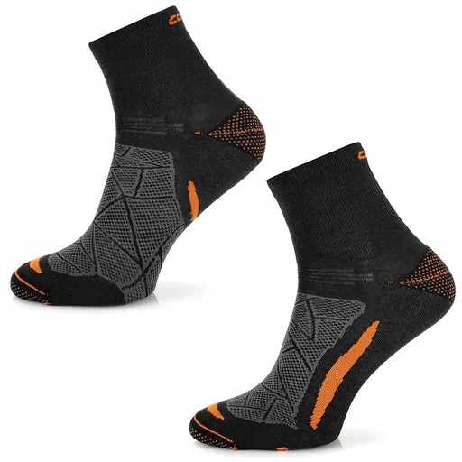 Trekingové Merino ponožky Comodo TREUL02 Black Orange 39-42