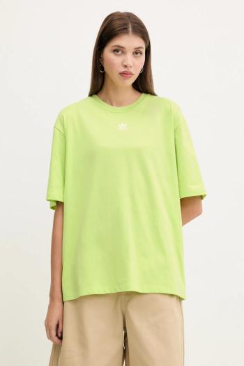 Bavlnené tričko adidas Originals Essentials dámske, zelená farba, JW5076