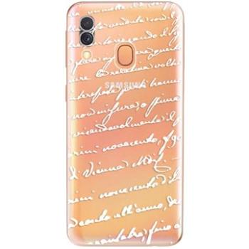 iSaprio Handwriting 01 White pro Samsung Galaxy A40 (hawri01w-TPU2-A40)