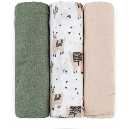 Petite&Mars Moussy látkové pleny Llama Vibes 68 x 68 cm 3 ks