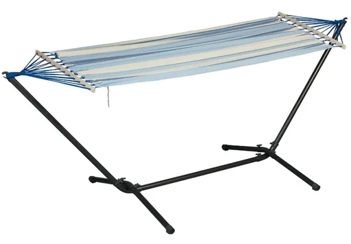 Livarno home Houpací síť se stojanem Bahamas 446901 modré pruhy