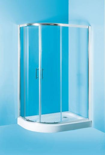 OLSEN SPA - Sprchovací asymetrický kút s vaničkou IBIZA II - Farba rámu zásteny - Hliník chróm, Rozmer A - 100, Rozmer B - 80, Smer zatváranie - Pravé (DX), Výplň - Číre bezpečnostné sklo - 5 mm OLBIBI210P