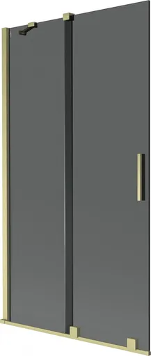 MEXEN/S Velar dvoukřídlá posuvná vanová zástěna 100 x 150, grafit, zlatá kartáčovaná 896-100-000-41-55