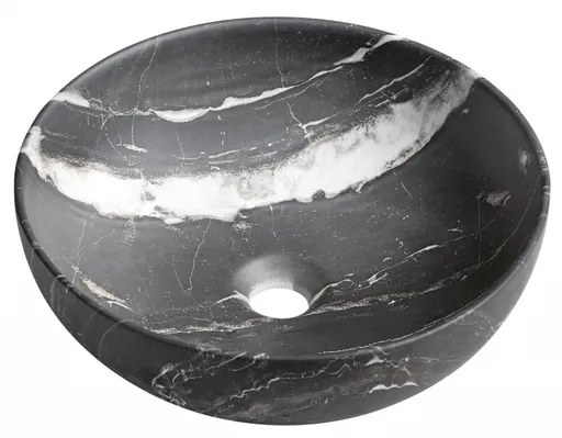 SAPHO RONDANE keramické umyvadlo na desku Ø 41cm, carnico mramor AR435CM