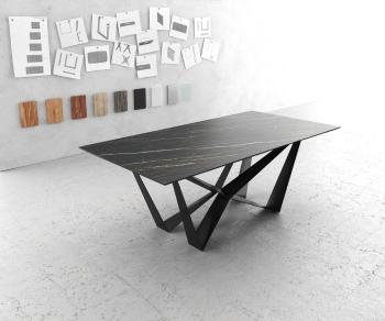 Jídelní stůl Edge 200x100cm Laminam® keramika hnědá podnož