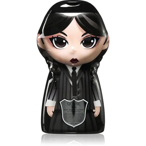 Wednesday Gothic Cursed šampón, kondicionér a sprchový gel 3 v 1 pro děti Blackberry 400 ml
