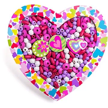 Woody Navlékací korálky - Srdce (8591864902132)