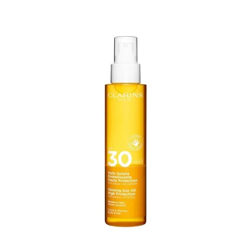 Clarins Opalovací olej na tělo a vlasy SPF 30 (Glowing Sun Oil) 150 ml