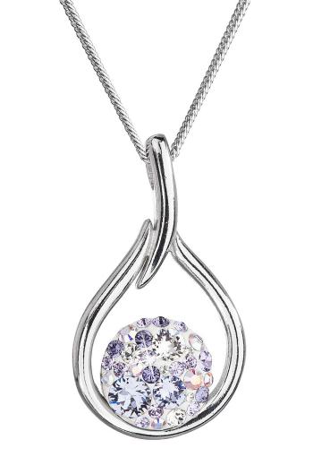 Evolution Group Nadčasový stříbrný náhrdelník s krystaly Swarovski 32075.3 violet (řetízek, přívěsek)