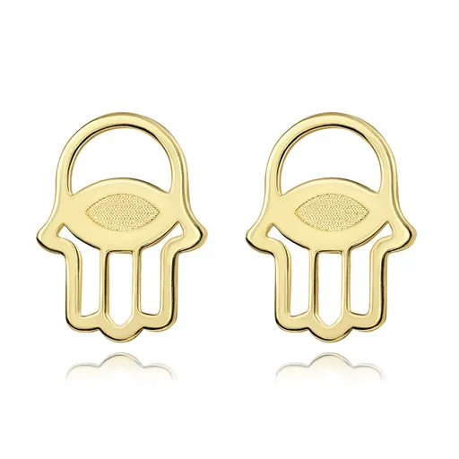 Náušnice ze 14K zlata s motivem Fatiminy ruky